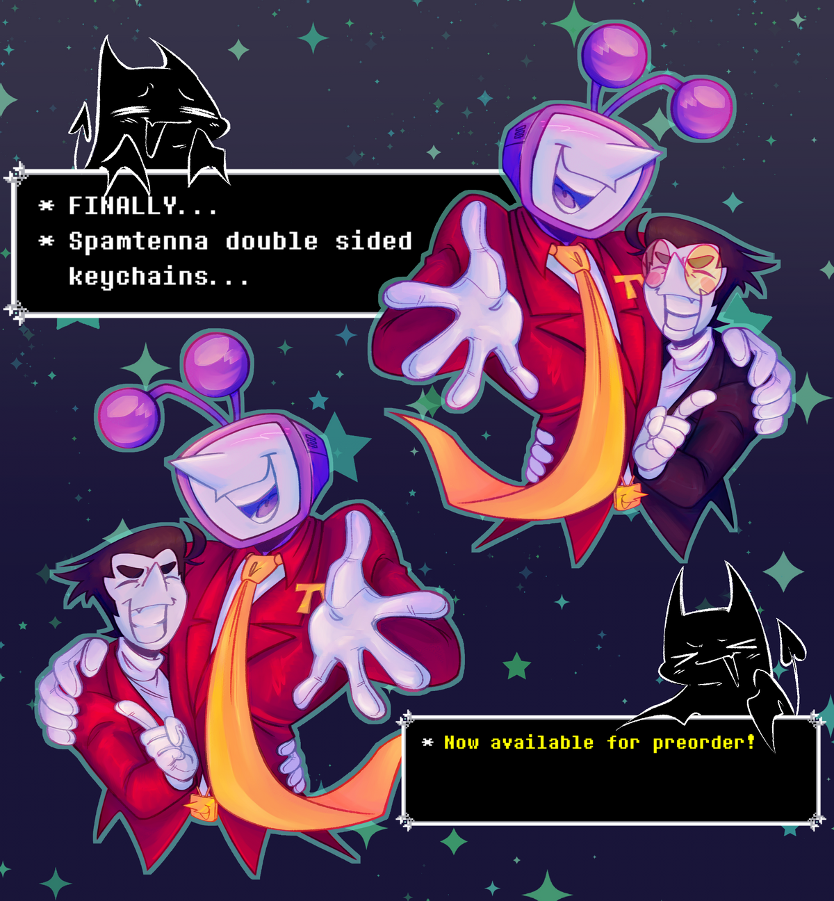 SPAMTENNA DOUBLE-SIDED KEYCHAIN